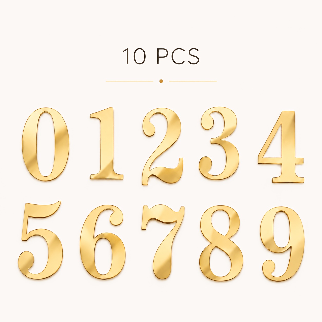 Image of 10/20pcs 0-9 Acrylic Number Cake Side Decor, Elegant Script Charms, Birthday Wedding Anniversary Cake Decor Supplies, Universal Dessert Ornaments For Baby Shower, Milestone Celebration