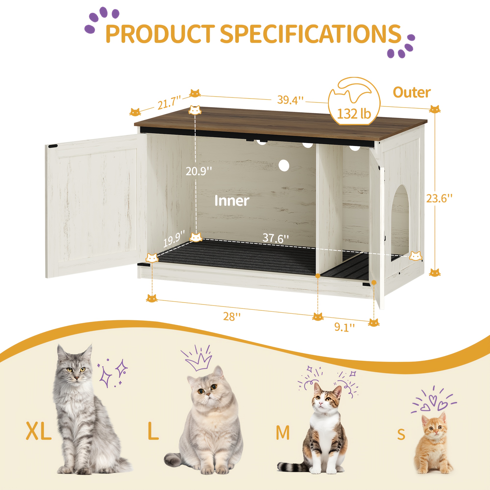 cat litter box enclosure hidden litter box - Temu