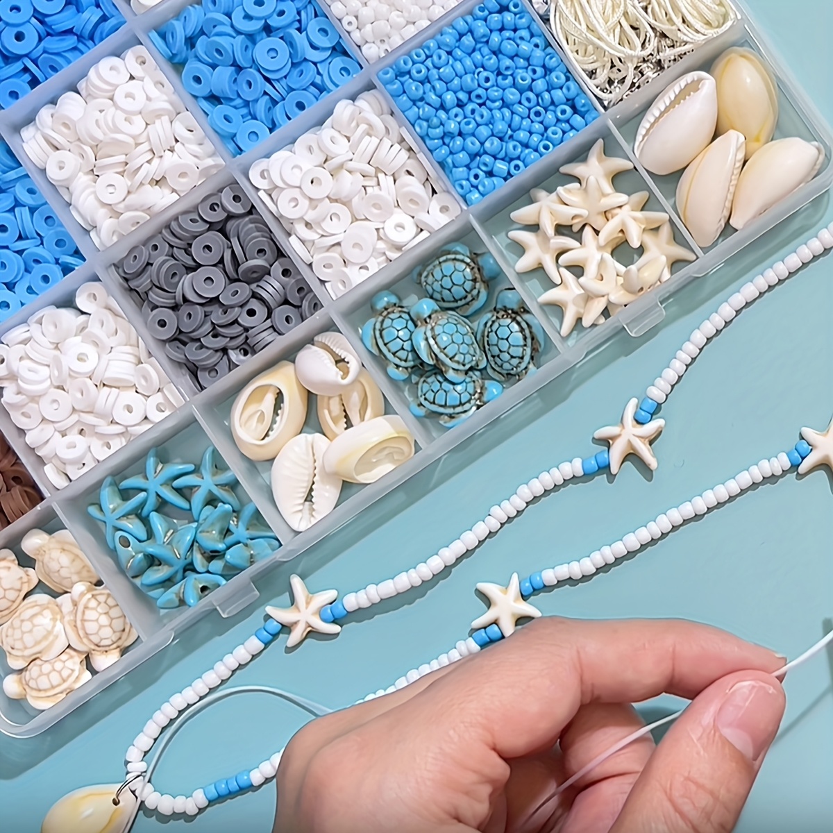 1800PCS 8mm Glass Beads Bracelet Making Kit, 72 Georgia