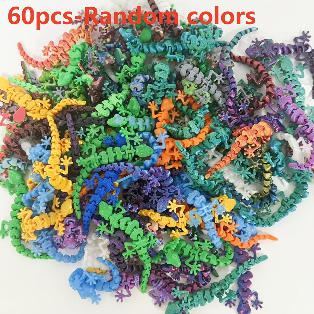3D Printed Decorative Gecko, Random Gradient Colors