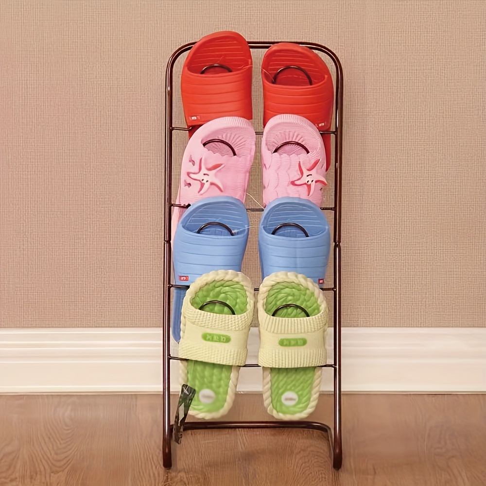 3-Tier Metal Shoe Rack Floor Standing Slipper Organizer Space Saving Shoe  Holder Easy Assembly Storage Shelf for Room Types