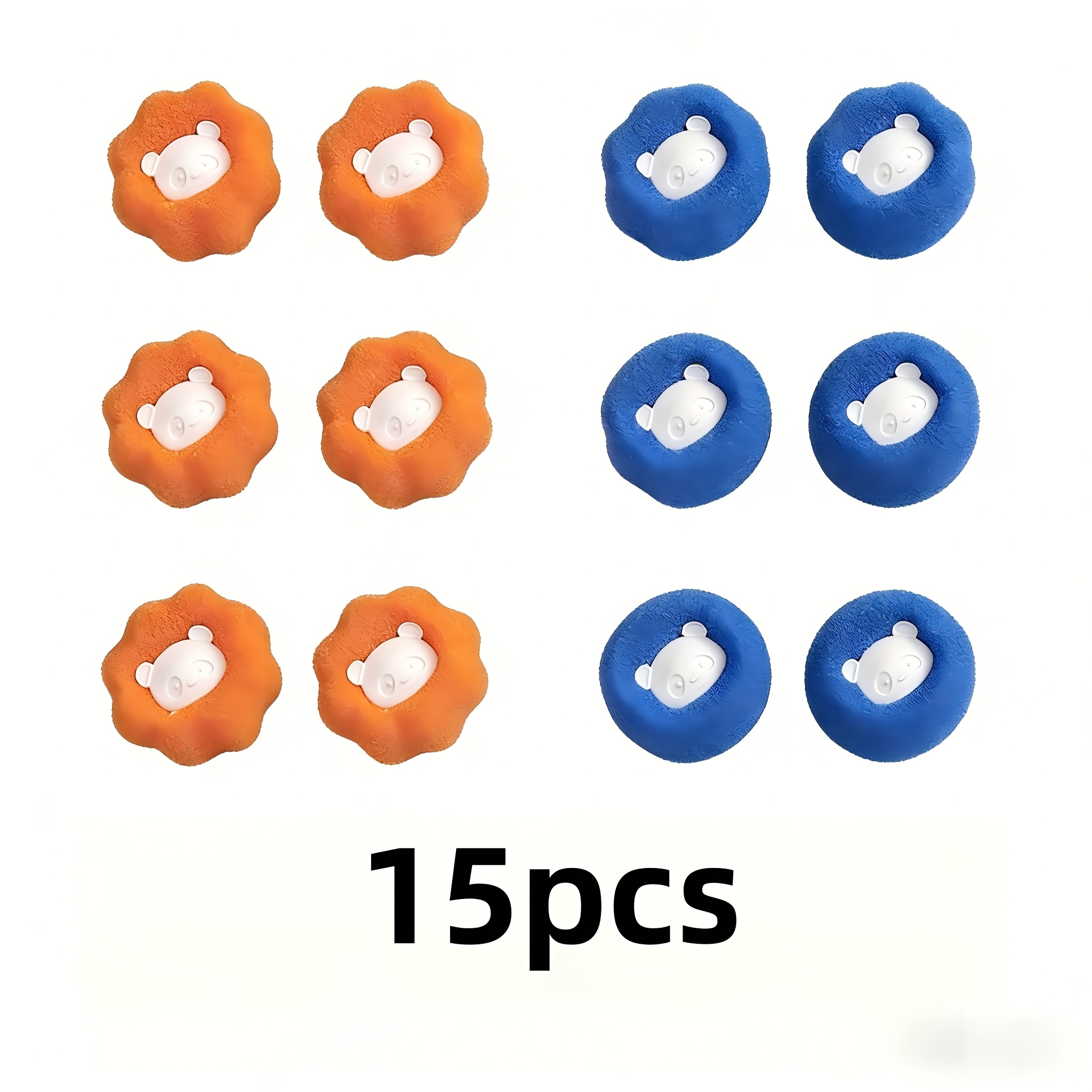 TEMU 15pcs Cute Panda Reusable Laundry Lint Filter, Washing Machine Hair Removal Ball, High- Pet Hair Adsorption Ball, Anti-deformation Laundry