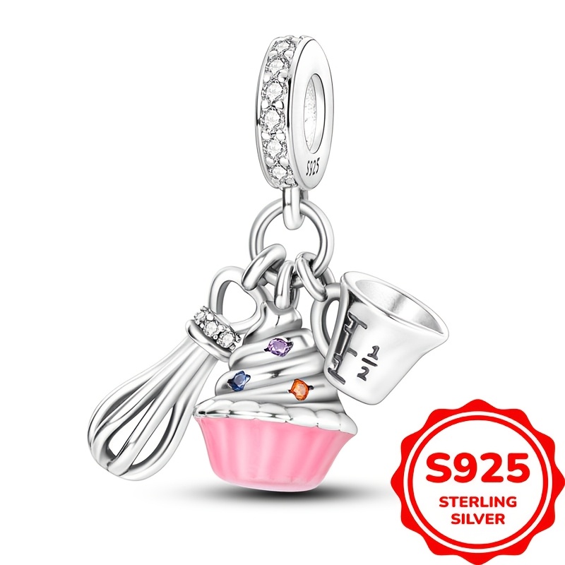 

Hot Selling 925 Silver Cake Baking Pendant, 3g, Suitable For Original 3mm Bracelet, Elegant And Luxurious Style, High-end Jewelry Gift For Women, Wedding Party Accessory