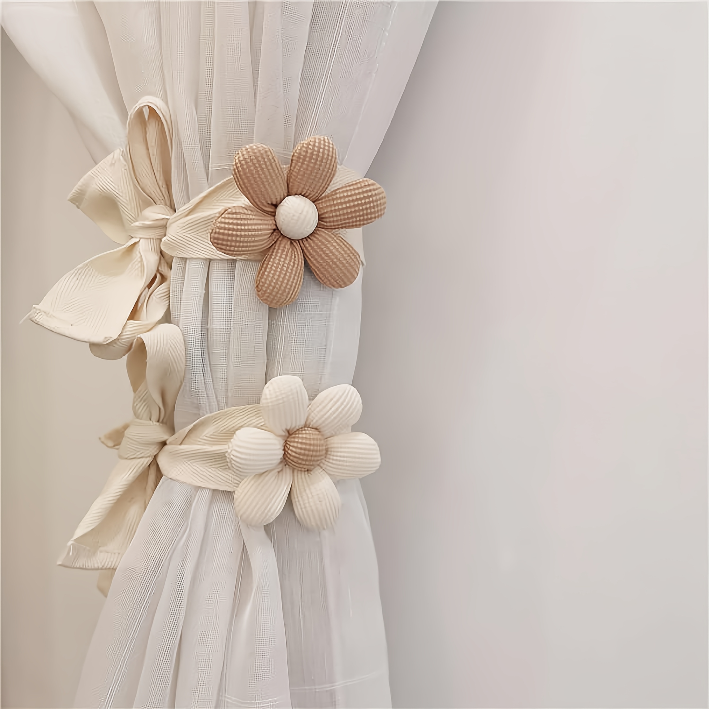2 fermatenda per tende a forma di nuvola con cartoni animati, per cameretta dei bambini, colore bianco