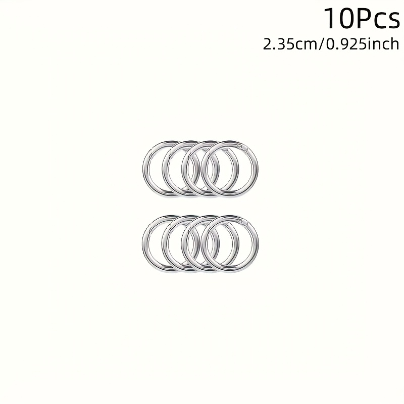 10pcs Metal Spring Snap O- , Openable, Round Safety , Keychain, Bag Clip Hook, Dog Leash , Connector, Wallet Making