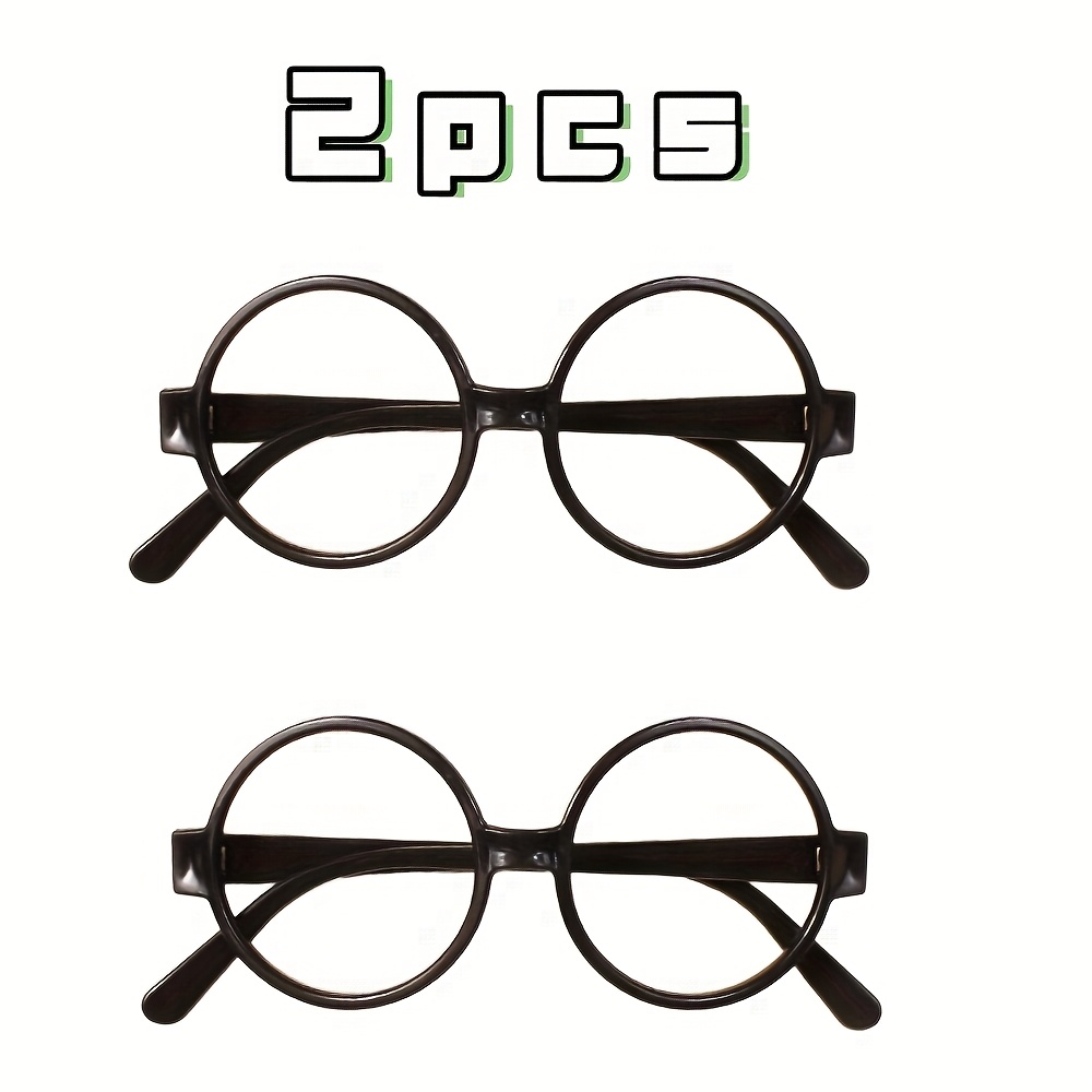 2 Round Rimless Glasses With Cute Frames, Cat And Dog Pet Decorative Eyeglass Frames, Doctor Prop Glasses