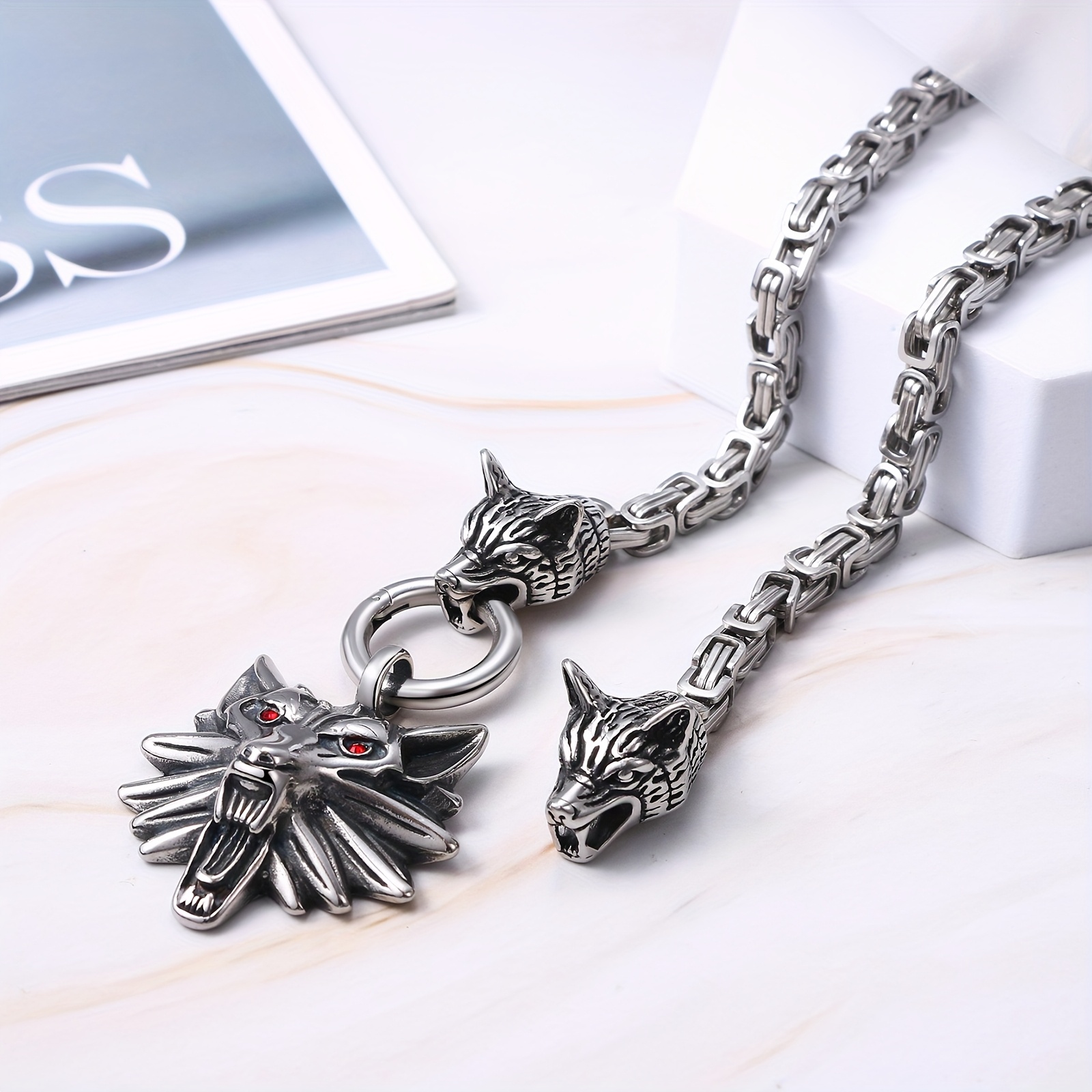 collier viking homme pendentif tête talisman robuste Temu France