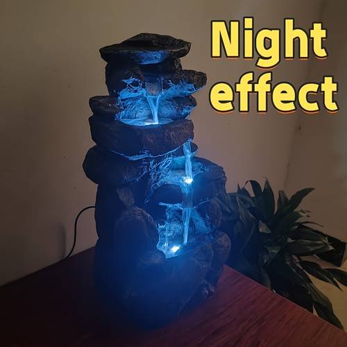 item picture usb powered resin floor standing desktop fountain ornament rock shape design suitable for home and office humidifiers an ideal gift for thanksgiving halloween and christmas