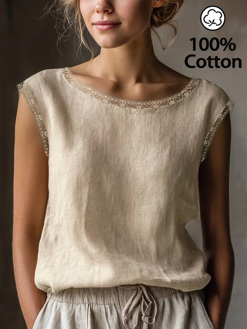 zomer dames literaire all-retro shirt 100% top kanten kraag losse casual veelzijdige dagelijkse asd1