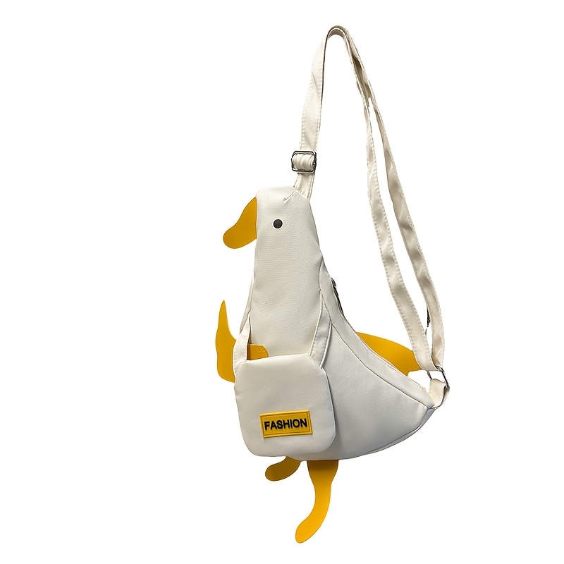 TEMU Sac bandoulière pour femme, sac canard blanc décontracté à une épaule, sac canard jaune tendance de style , adapté pour les quotidiens, le
