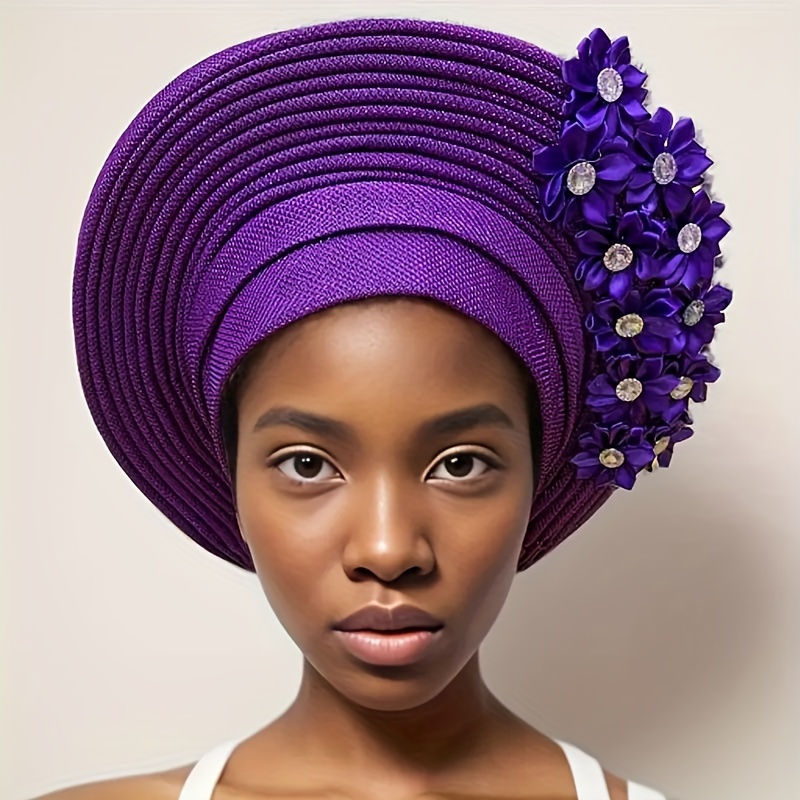 2pcs African Turban Headwrap Hat Accessories for Women Girls Wedding