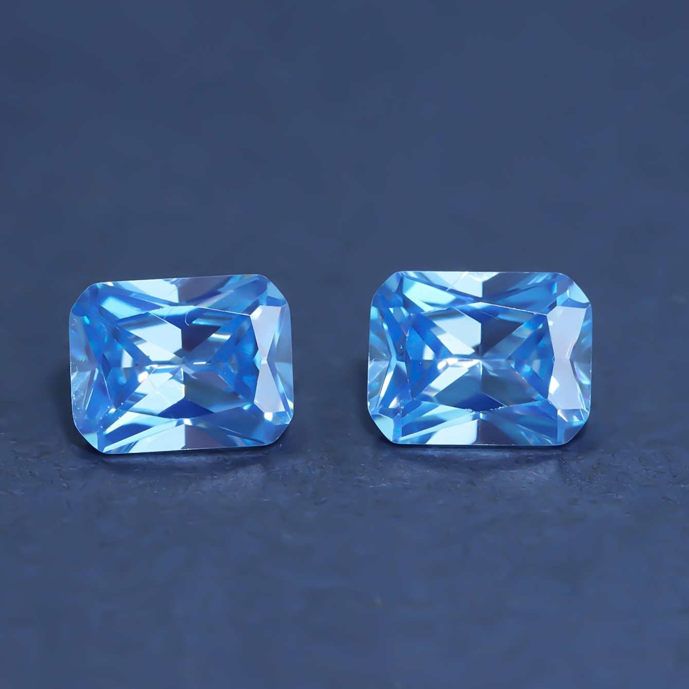 Translucent Light Blue Naked Stone for Easy Stud Earrings