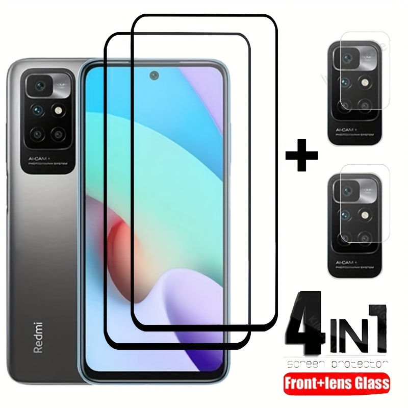 [2+2] Hd Tempered Coverage Screen Protector For Xiaomi Redmi Note 10s 11s 12s 12 Pro Plus 4g 5g 10c 12c 13c Mi 13t Poco X3 Nfc X4 X5 Pro M5s Films With Camera Lens Protector Scratch-proof