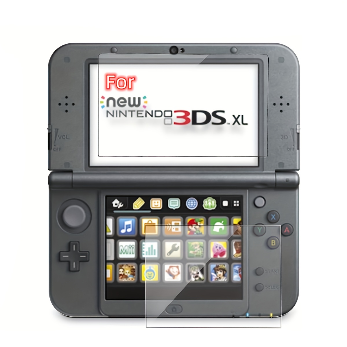 TEMU (2-en-1) Protecteur d'écran en verre trempé et filtre de protection d'écran PET HD cristal clair compatible avec /Nouveau //Nouveau 3DS