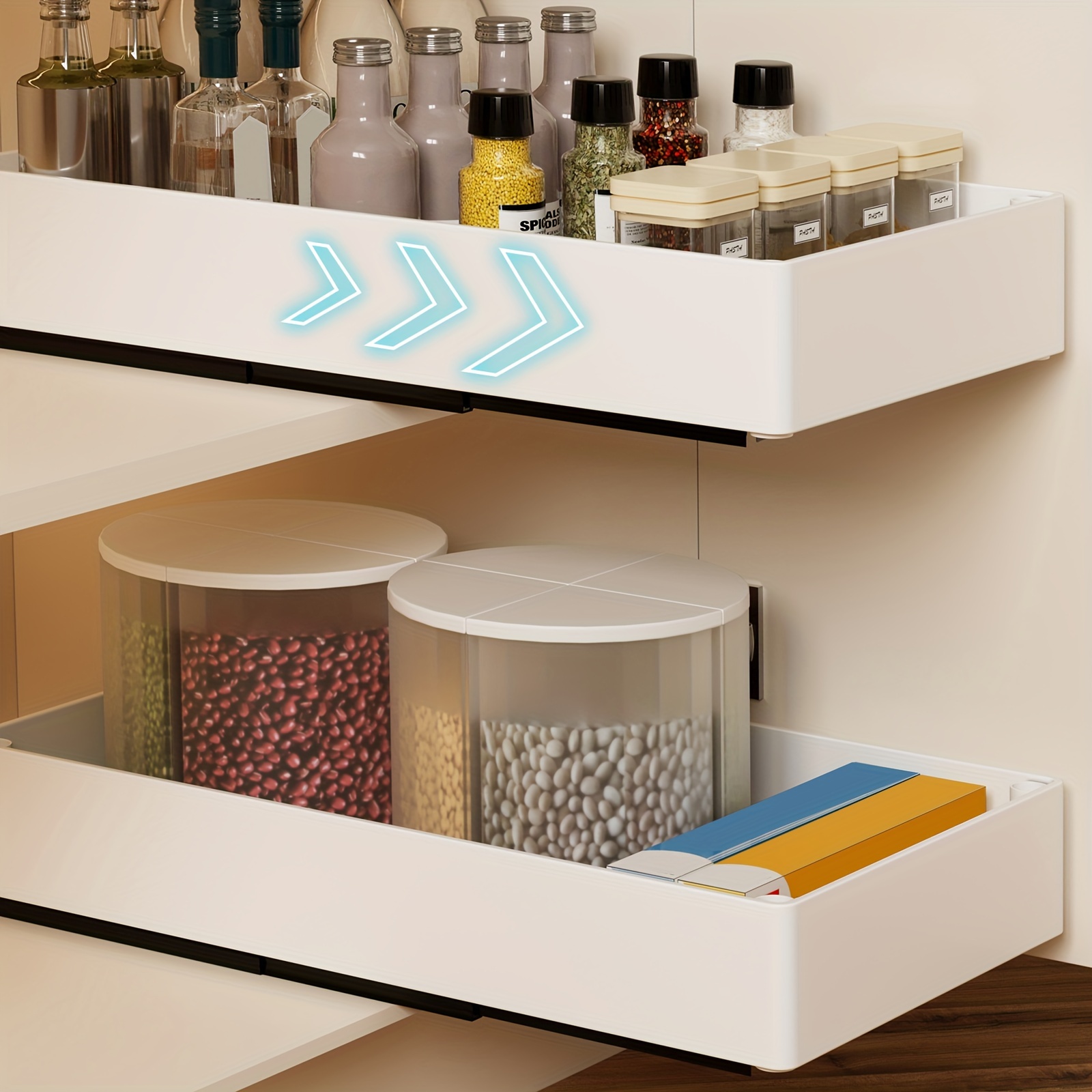 TEMU 2pcs -out Organizer, No-punch Organizer, Organizers And Racks, Removable -out Organizer For , Bathroom, Pantry, Cabinets