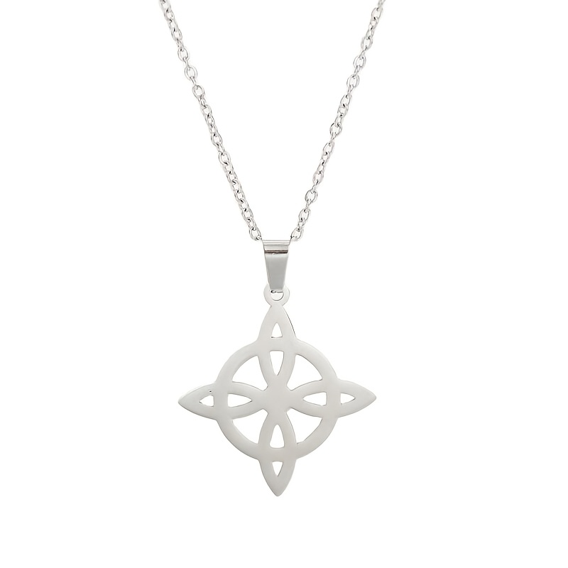 TEMU 1 Collar con Colgante de Nudo de Bruja Celta Retro, Cadena de , Joyería Artística de para Hombres y Mujeres, Uso Diario y Regalo, para Halloween