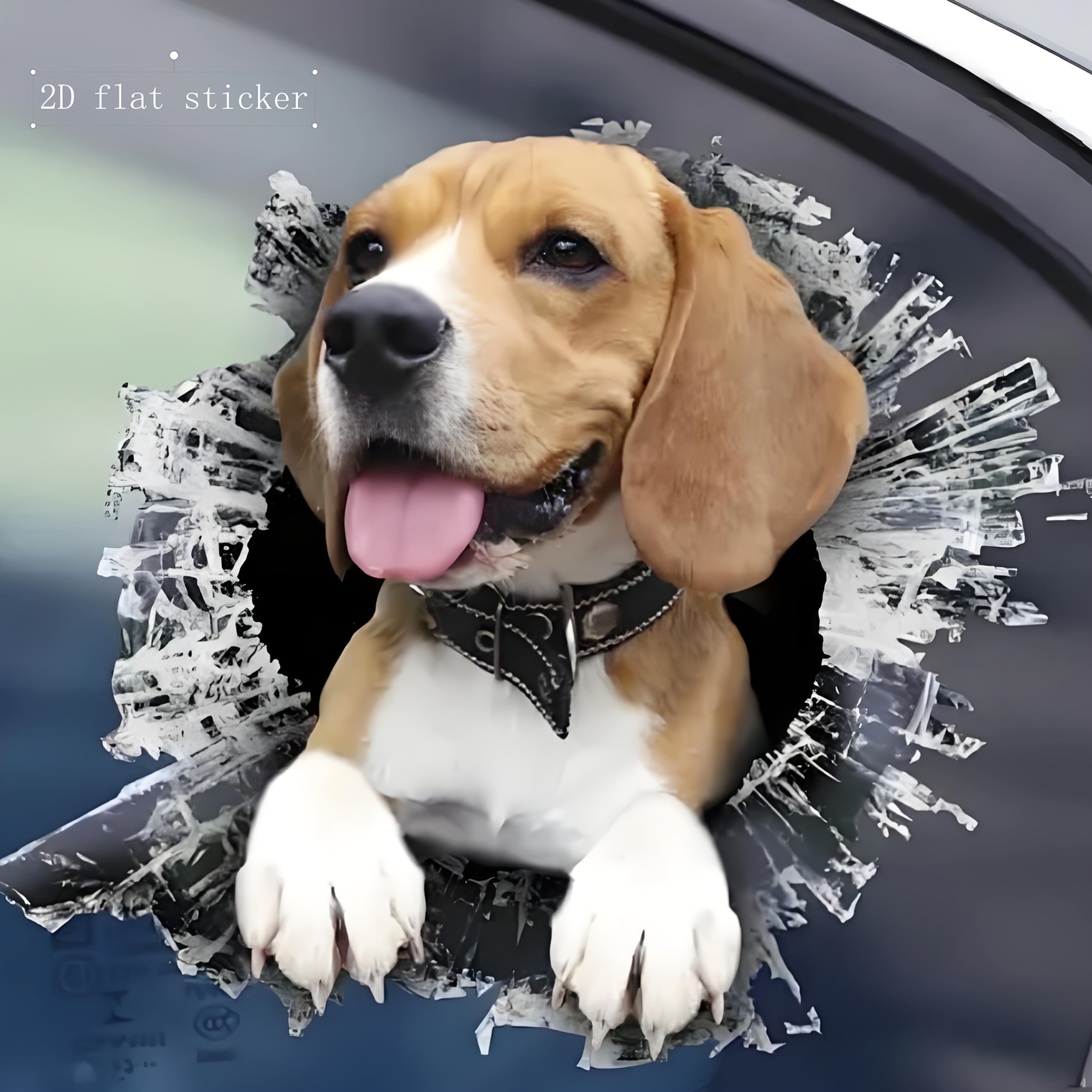 TEMU 2d Flat, Car 2d Flat Stickers, Cute Puppies, Dogs, Animal Dogs, 3d Effects, Vinyl For Cars, Suvs, Trucks, Motorcycles, Scooters, 's Auto Parts,