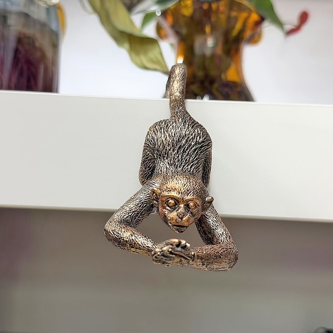 TEMU [ Decor] Vintage Resin Hanging Statue - Cartoon- & Home Decor, Balcony, Patio, Or Indoor Display, Festive Holiday Decoration For Halloween, Christmas, Thanksgiving, Monkey Decor