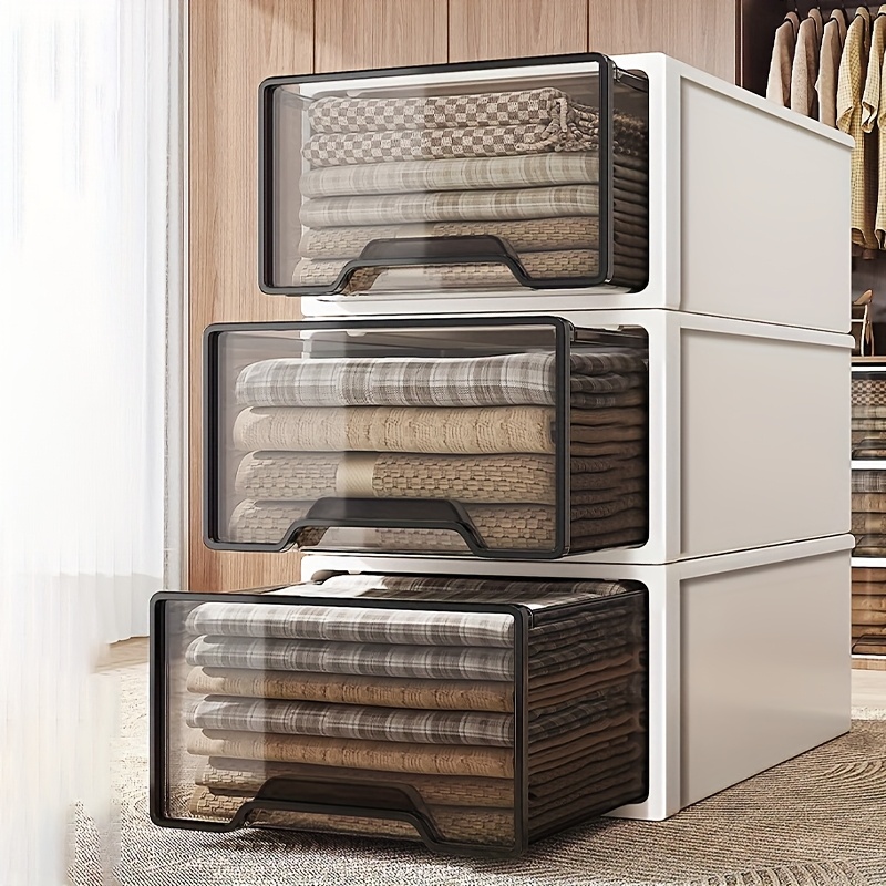 2 pack drawer wardrobe storage box stackable clothing classification storage box multi   room clutter organizer for clothes documents household clutter organization stackable storage box suitable for wardrobes and desktops