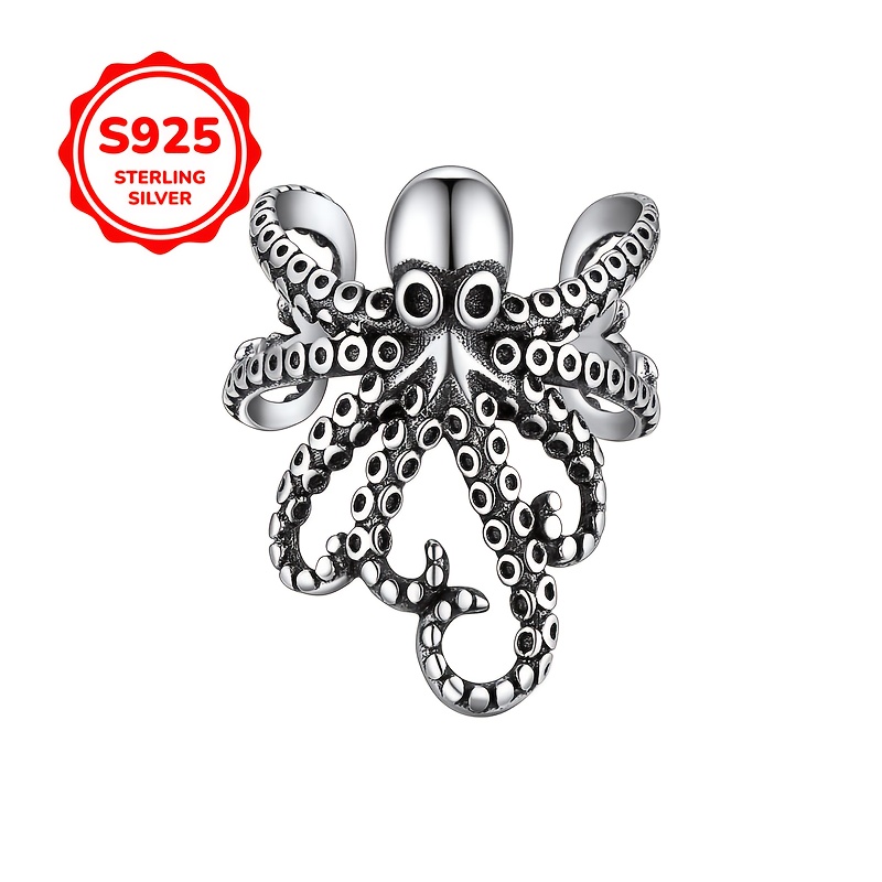 

1 S925 Silver Octopus Clip Earrings For Women, Fashionable Clip Earrings, Jewelry Gift, Day Gift, Hypoallergenic Silver, Weight 1.15g