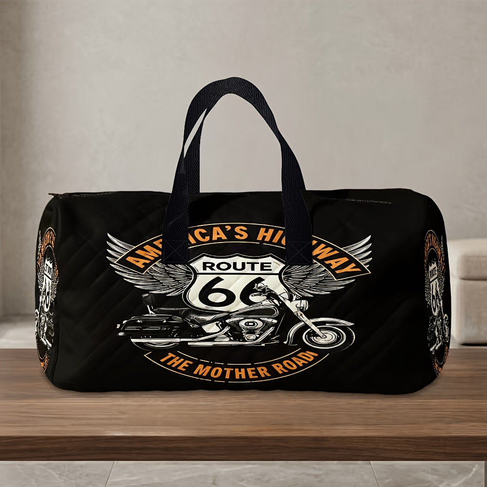 TEMU 1pc New Motorcycle Men's Tote Bag, Multi-functional Travel Bag, Large Capacity Luggage Handbag, Carry-on Cabin Bag, Sports And Gym Bag, Suitable