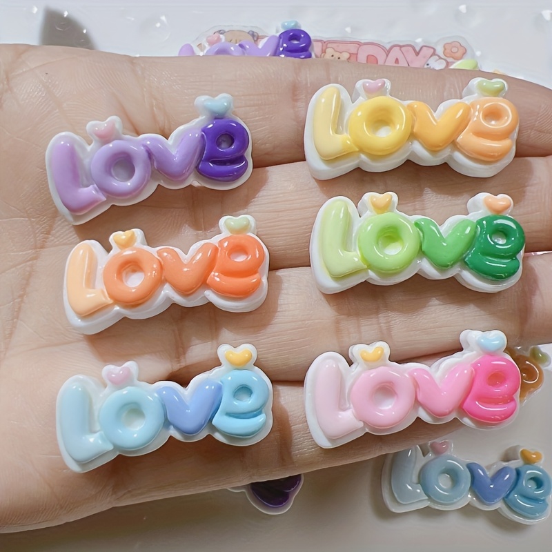 

20pcs Cute Gradient Sign Resin Ornaments Accessories Diy Hairpin Hair Accessories Making Materials Accessories Shoe Hat Patch Cream Glue Accessories Handmade Materials