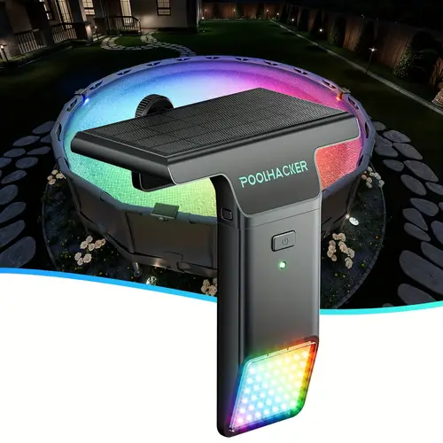 1pc solar pool lights for metal frame above ground pools 10 mode led submersible lights with remote control timer solar charging durable metal construction for underwater ambiance outdoor lighting sleek light fixture