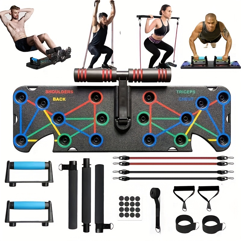 1pc Multifunctional Push Up Training Board, With Tension Ropes, Handles, Ankle Straps, And More Accessories, Suitable For Chest Muscle Exercise, Abdominal Core Strength Training