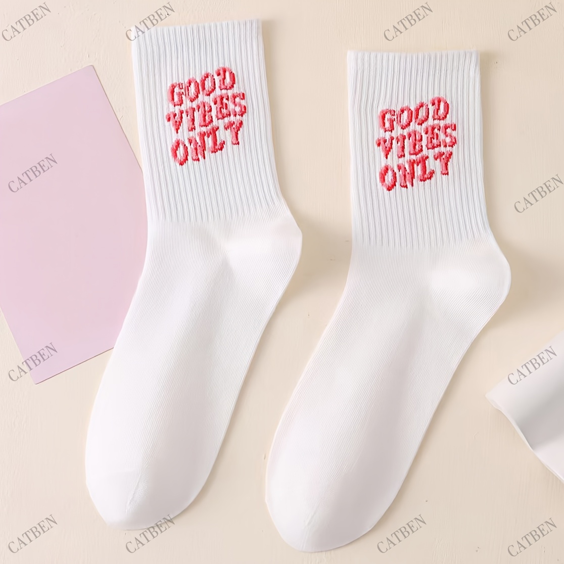 TEMU 1 Pair Printed Socks Pink Socks Cute Socks Sports Socks For Men Women Socks Novelty Socks Gifts Socks For Friend Winter Socks Party Crazy Casual