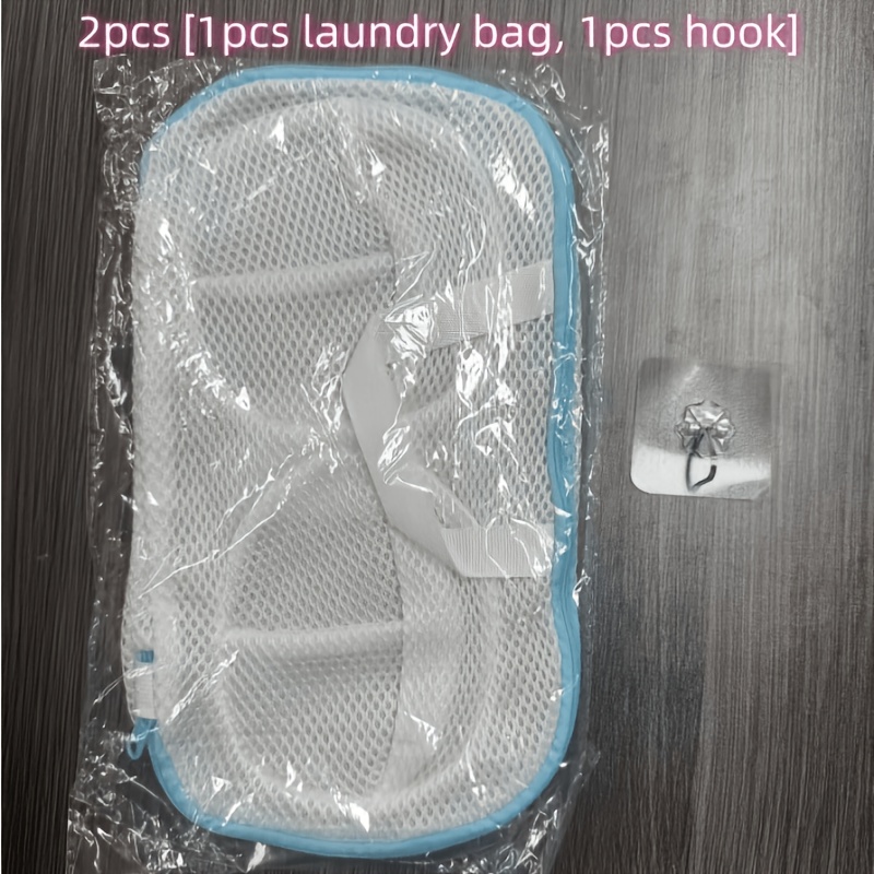 TEMU 2pcs [1pc Bra Laundry Bag And 1pc Clear Hook] 3d With Handle Bra Laundry Bag, Anti-deformation Mesh Underwear Bag, Suitable For Underwire Bras,