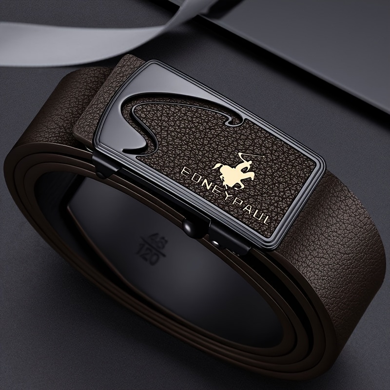 Classic Automatic Buckle Men's Belt, Smooth Buckle Business Belt, New Style Men's Belt