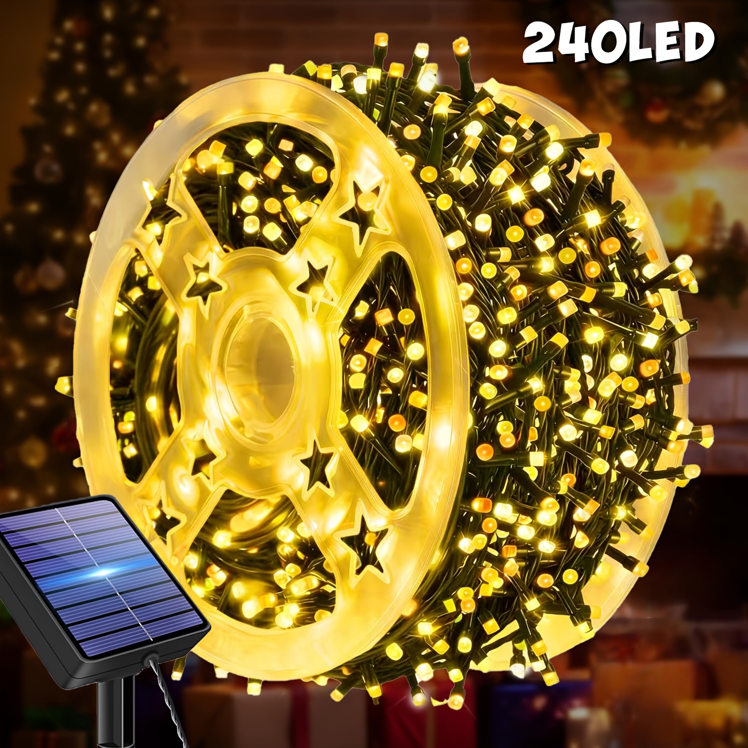 TEMU Solar Outdoor Led Strip Lights, 400/240/120 Led Garden Fairy Lights With Reel For , 12 Lighting , Perfect For Gardens, , Parties, Christmas