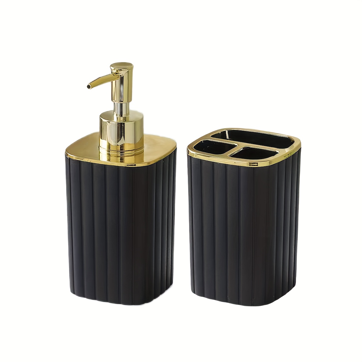 Bathroom Soap And Toothbrush Dispenser Matte Bath Accessory Decor Lotion Soap Bottle Toothpaste Holder Set Modern Home Decor