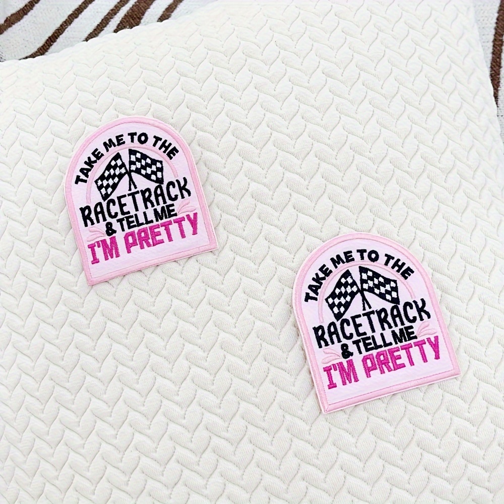 

2pcs Cartoon-themed Patches, " To The & Me I'm Pretty" Solid Color For Diy Jeans, Jackets, Backpacks, And Trucker Hats