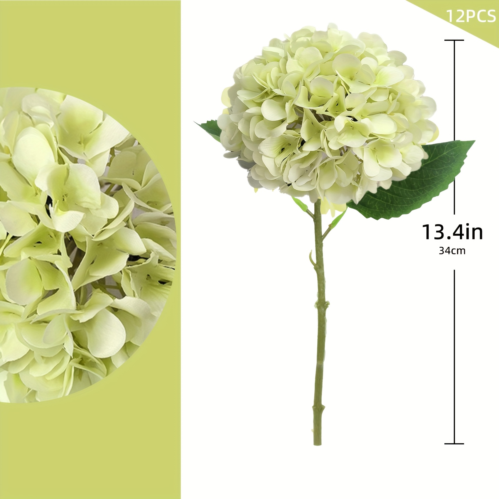 12pcs Set Of Realistic Touch Hydrangea Artificial Flowers, Brand Artificial , Suitable For Home Floral Arrangements, Wedding Bouquets, And Kitchen Dining Table Centerpieces