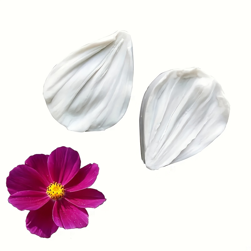 2pcs Petal Silicone Mold Compatible For Soap, Wax, Clay - Floral Stamp Press Molding Tool With , Making & Soap Molding, Silicone Flower Mold For Clay Pendants, Resin Crafts