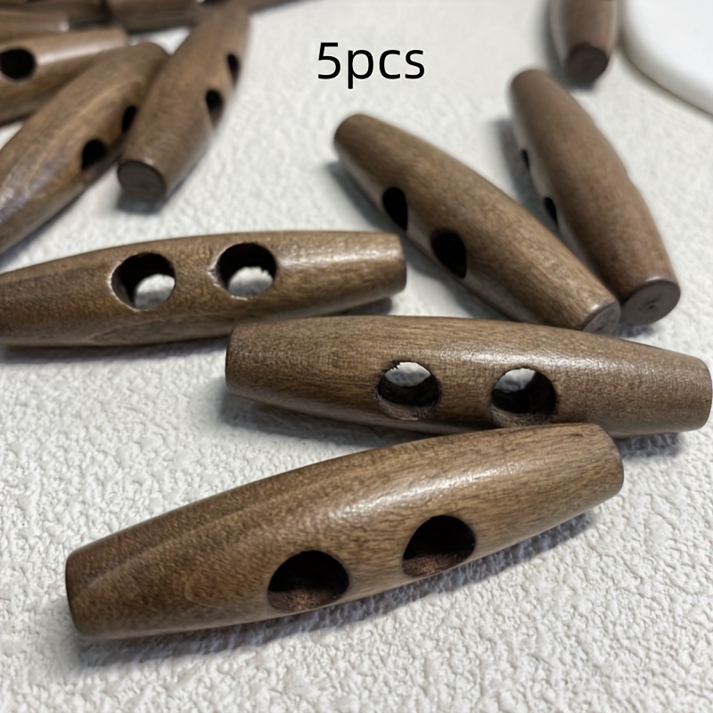5pcs 30/35/40/45/50/55/60mm Wooden Horn Buttons Versatile Men's And Women's Overcoat Trench Coat Button Additions Clothes Sweater Coat Olive Buckles