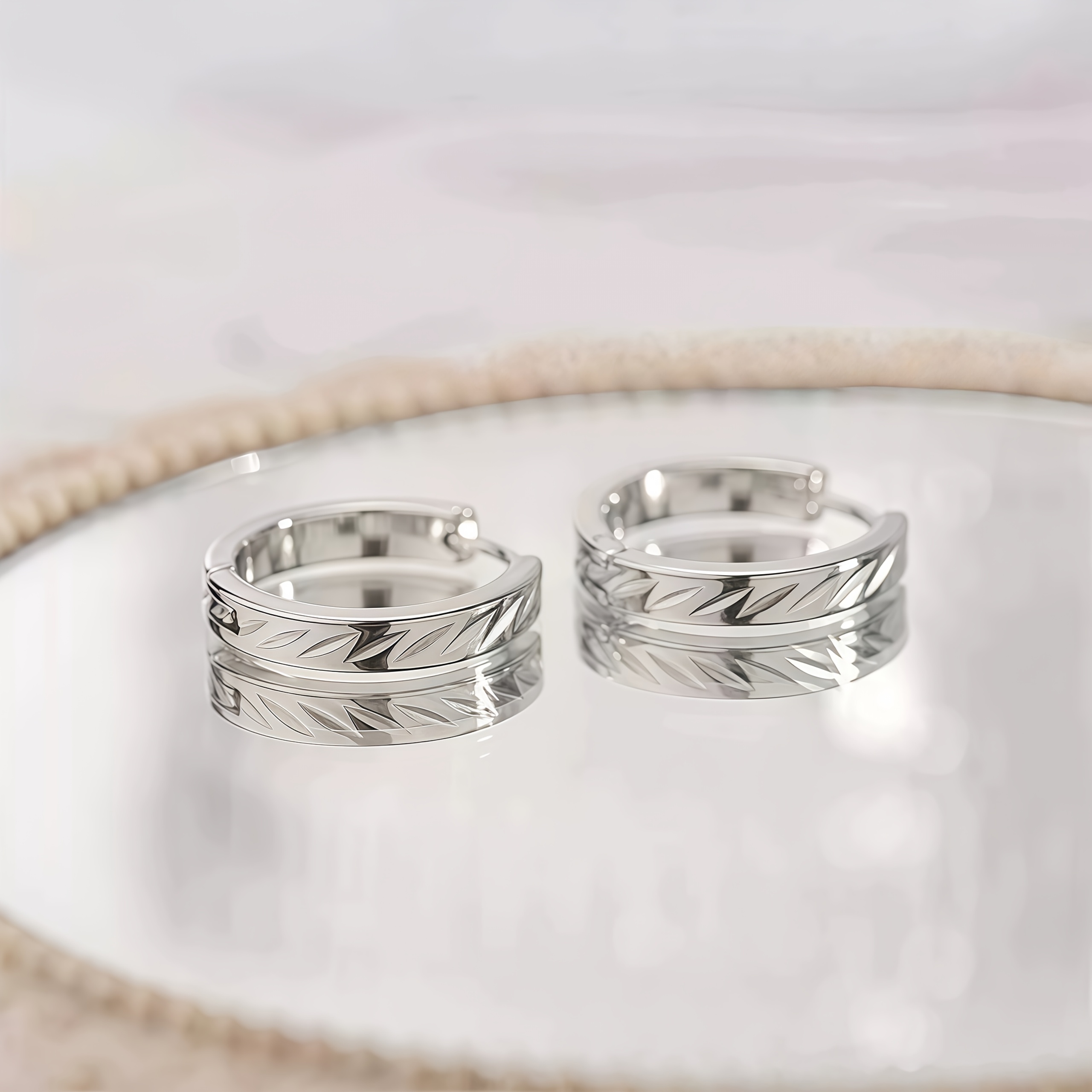TEMU A Pair Of Titanium-steel Geometric Earrings With An Ins-inspired Niche Design, Anti-allergic, Suitable For Commuting And Parties, Face-shaping,