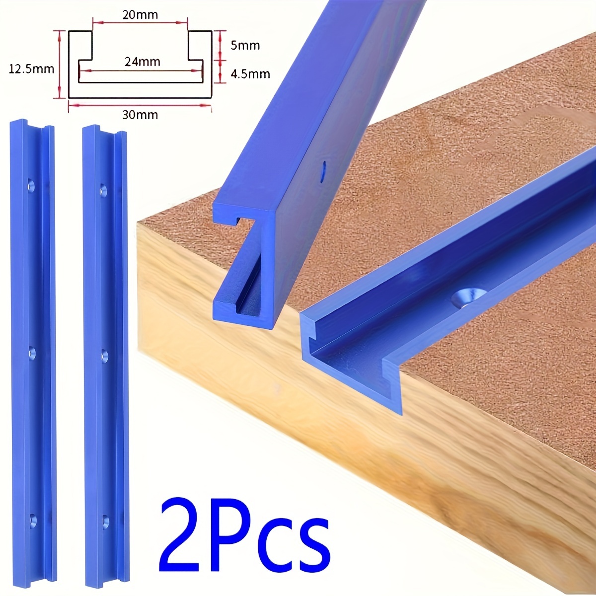 

2pcs 30 Type T-track T-slot Miter Track Jig Fixture Slot Connector Aluminum Alloy Woodworking Chute Rail Carpentry Tools 30-50cm