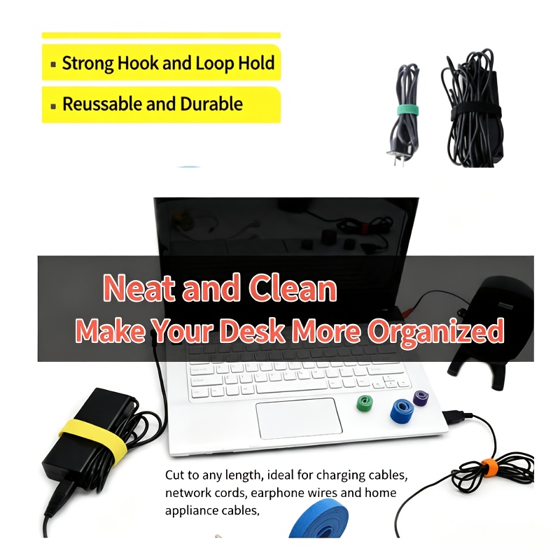 3pcs Adjustable Cable Management Ties for Home Office