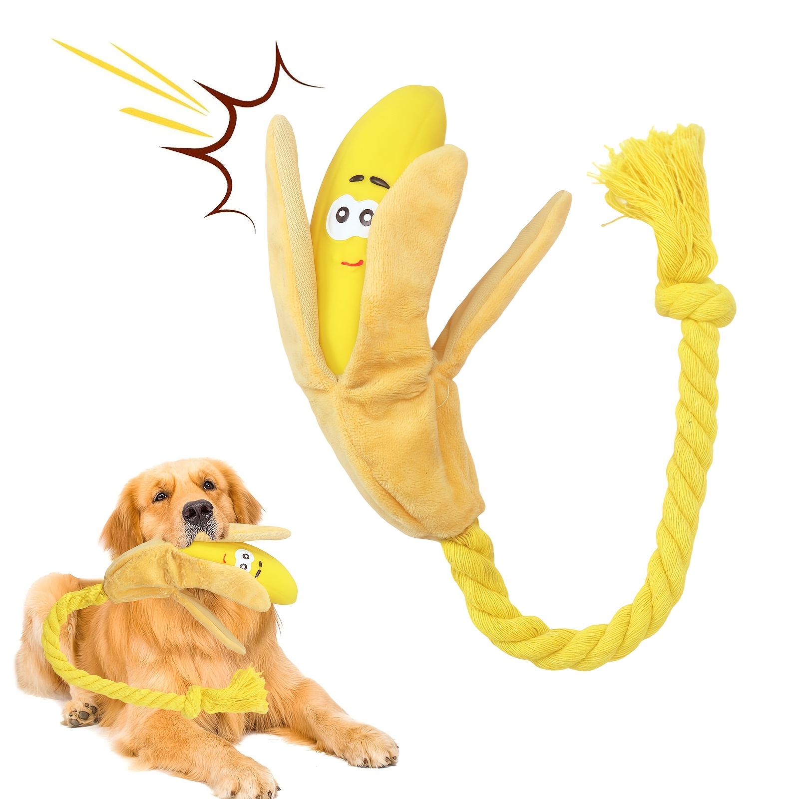 TEMU Pull Rope : Squeaky Interactive Plush Dog Toy, Reduces Boredom, Soft & Durable, For Pet Training, Teeth Cleaning & Play, Suitable For Small,
