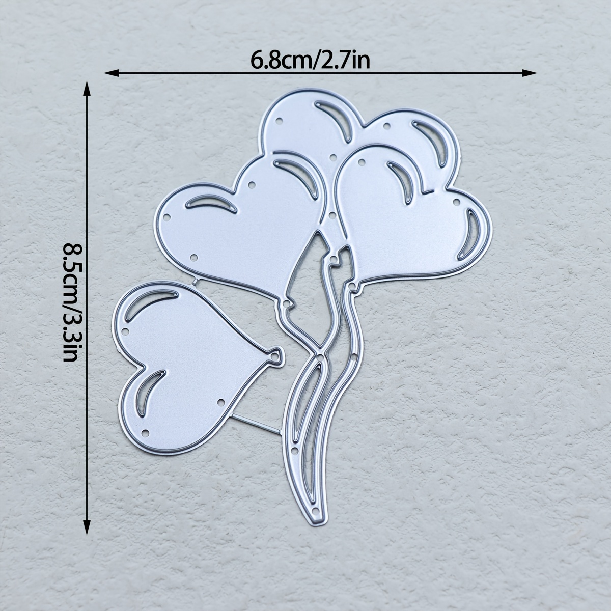 Image of Metal Cutting Dies For Heart-shaped Balloons, Suitable For Birthday, Wedding, Decorative Scrapbooking, Paper Embossing Crafts, Albums, And Handmade Stamping Supplies
