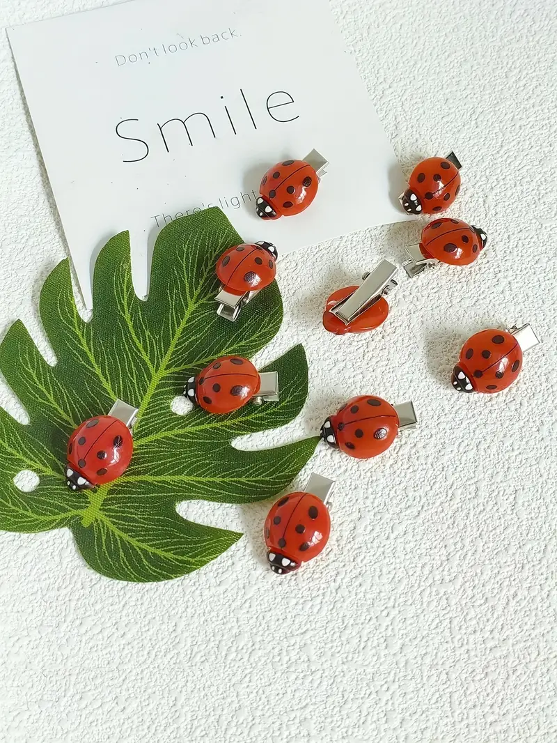 a 6pcs set of ladybug hair clips for eid al fitr featuring red anti slip animal hair clips insect hair accessories and back to school headwear suitable for daily holiday parties travel and as a decorative gift for ladies Product details 3