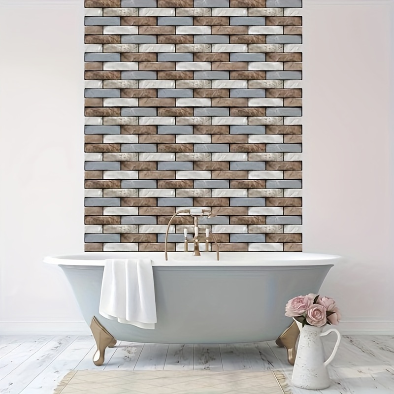 Paquetes De 5/10/20 Unidades De Adhesivos De Pared De Ladrillo En 3D,  Paneles Autoadhesivos Impermeables Con Estilo De Mosaico Para Cocina, Sala  De Es