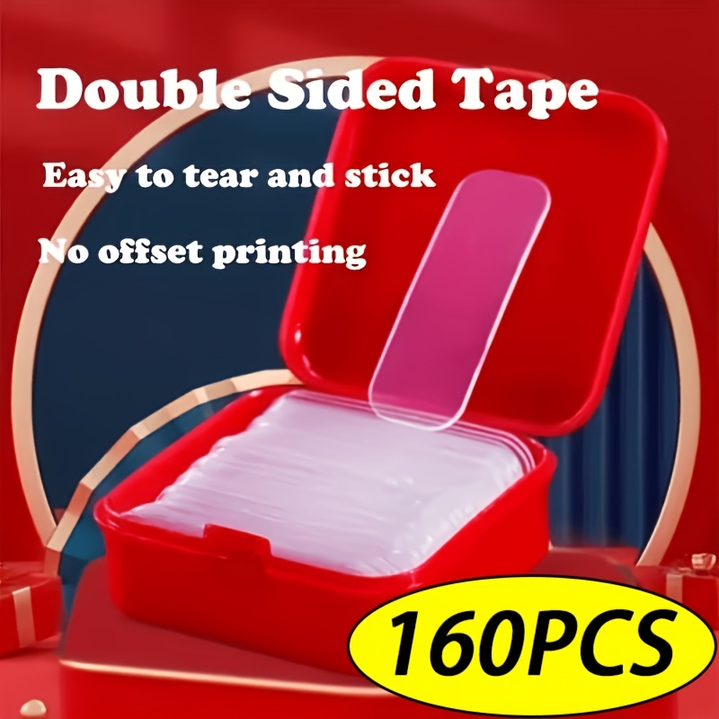 TEMU 160pcs Super Strong Double-sided Tape, Heavy Duty Nano Pvc Acrylic Adhesive, Removable & Residue-free Transparent Mounting Tape For Walls,