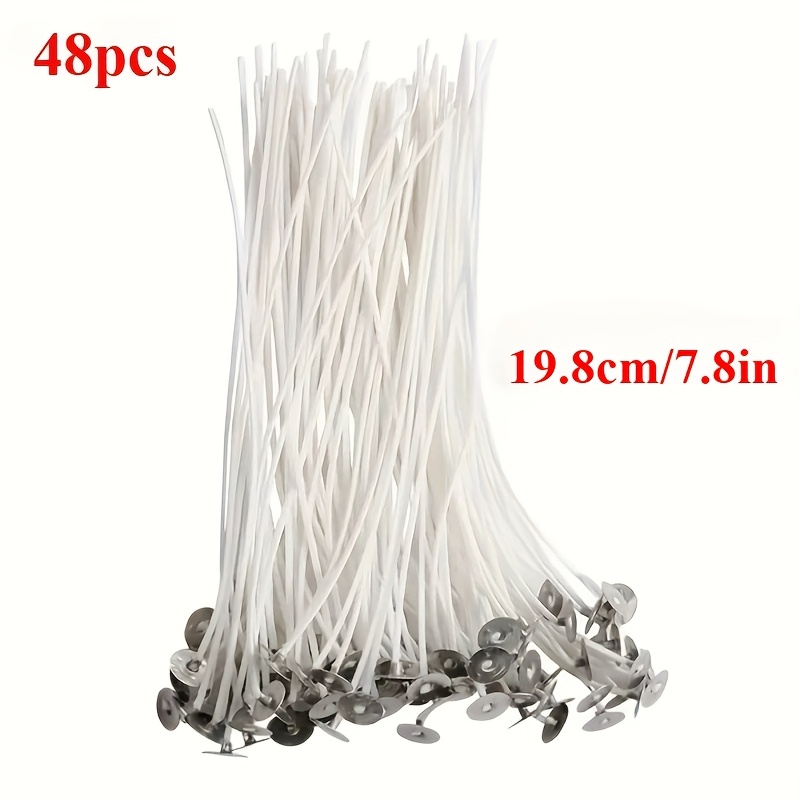 48 Candle Cores, 2.57cm-19.8cm (1.01-7.8 Inches) | Pre Coated Wax, Smoke-free, Long-lasting Burning, Suitable For Making Party Supplies With Candles