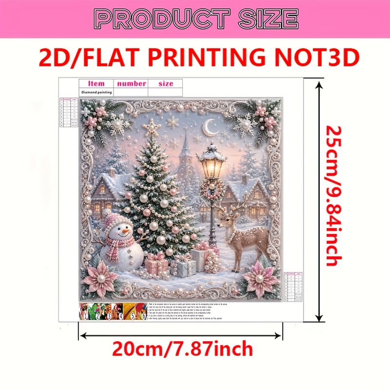 TEMU 2d Flat, 1 Set Diamond Painting, Christmas Theme, Frameless, Suitable For Bedroom Decoration, Living Room Canvas, Artwork, Birthday Gift For ,