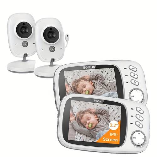 video monitor camera no wifi 3 2 inch ips screen two way audio rechargeable battery feeding reminder temperature monitoring smart 8 pet child