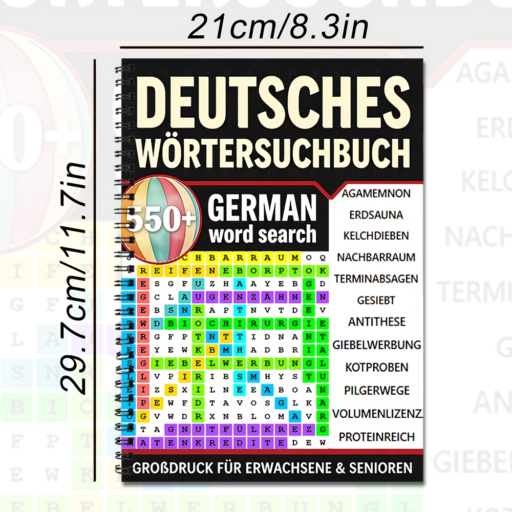 German Puzzle Book | Large Print Edition, Containing A Of Vocabulary, Perfect For Brain Training And Easy To Carry, Making It An Companion.