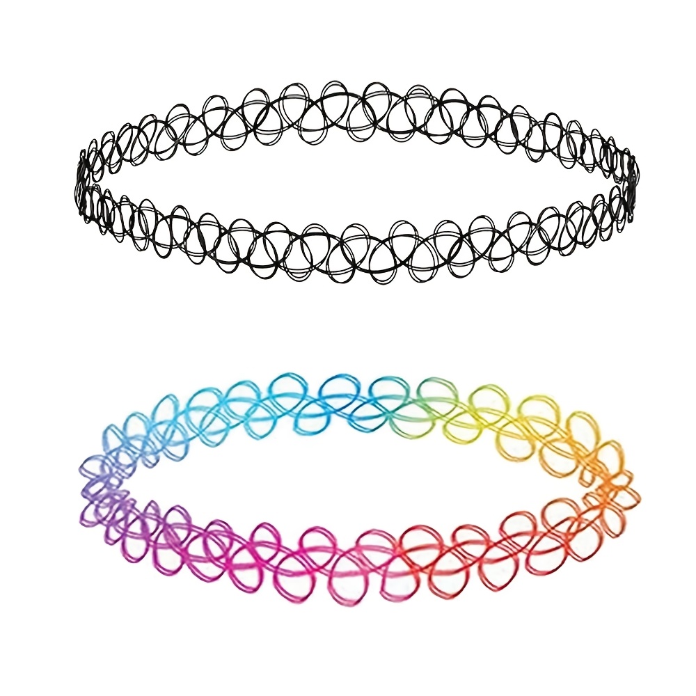 2pcs Multicolor Elastic Necklaces Choker Bohemian Necklace Set Women' Vacation Party Jewelry Friend Family Birthday Holiday Gift